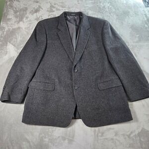 Botany‎ 500 Camel Hair Blazer Mens 48R Gray Wool Two Button Jacket Coat
